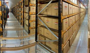 storage in the united kingdom, boxes on racks